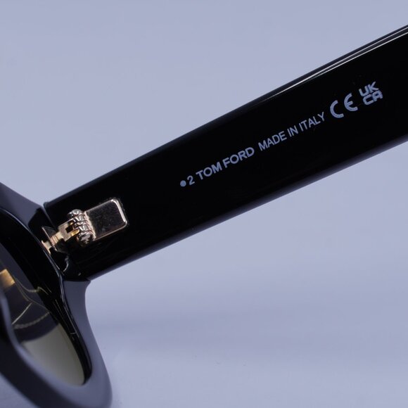 Tom Ford FT1212 01A Lucinda Sunglasses Shiny Black Square Frame, Smoke Lenses - Picture 6 of 9